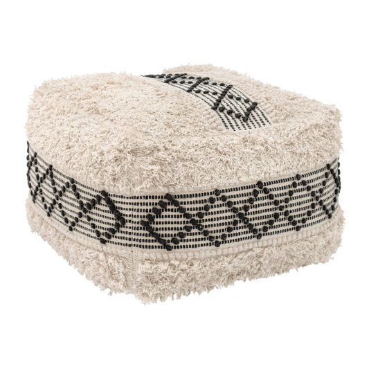 Pisco Ottoman Beige & Black