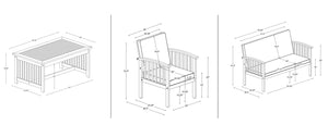 Kailani 4Pc Outdoor Chat Set