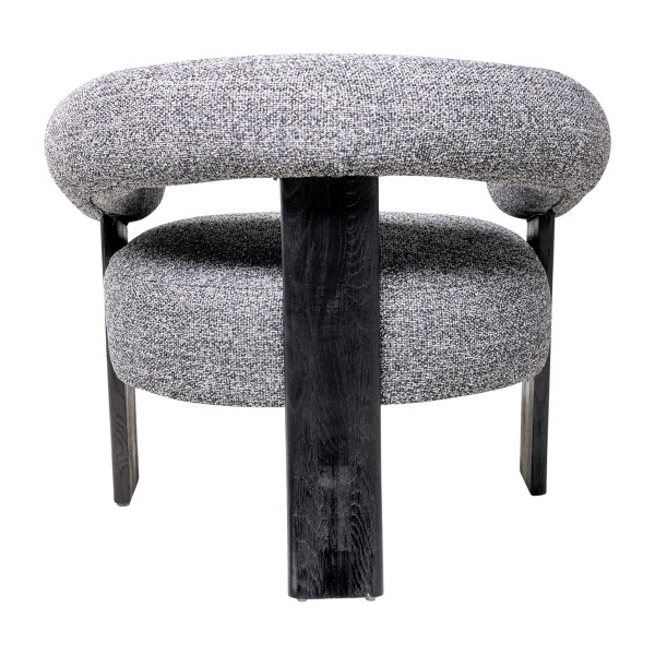 Curved-Back-Wishbone Chair With Black Legs - Gray - Elite Maison