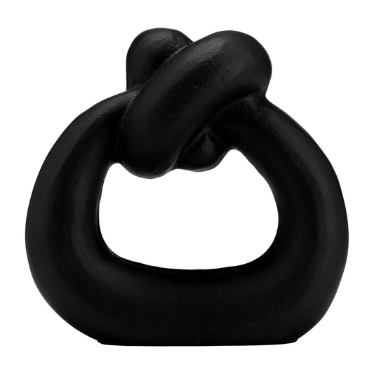 Metal Sculpture Knot Ring In Black - Elite Maison