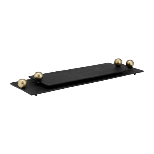 Metal Tray In Black - Elite Maison