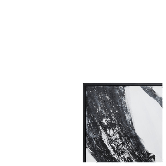 62x42 Handpainted Oil Canvas Abstract, Black/White - Elite Maison