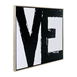 95x47, S/2 Hand Painted Love Frame, Black - Elite Maison