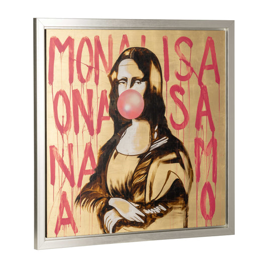 Hand Painted Bubble Gum Mona Lisa 47x47 - Elite Maison