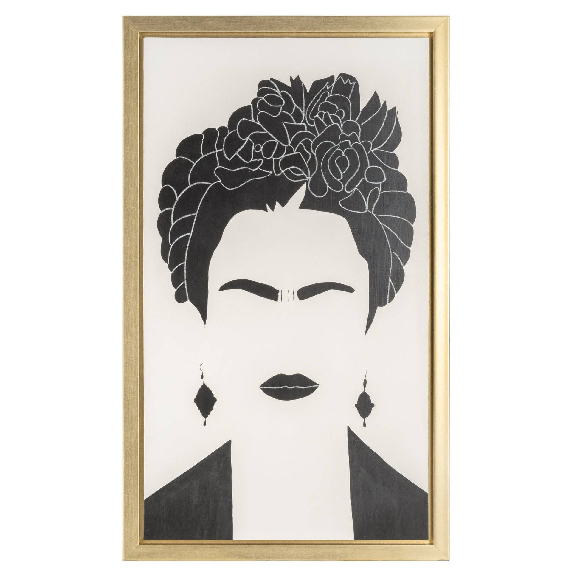 Hand Painted Frida Portrait 35x59 - Elite Maison