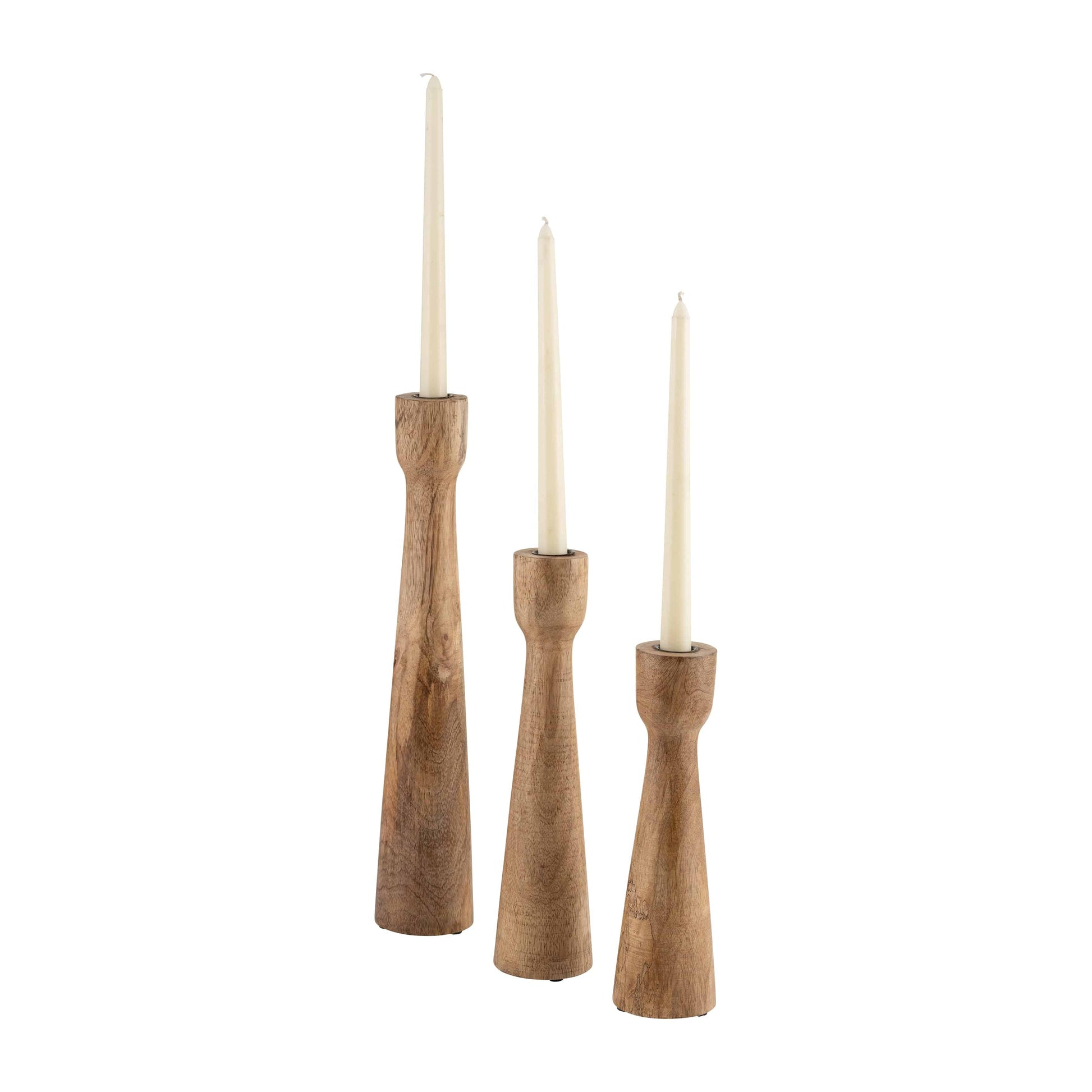 Wood Candle Holder In Brown - Elite Maison