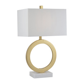 Metal 27"  Table Lamp, Gold/white - Elite Maison