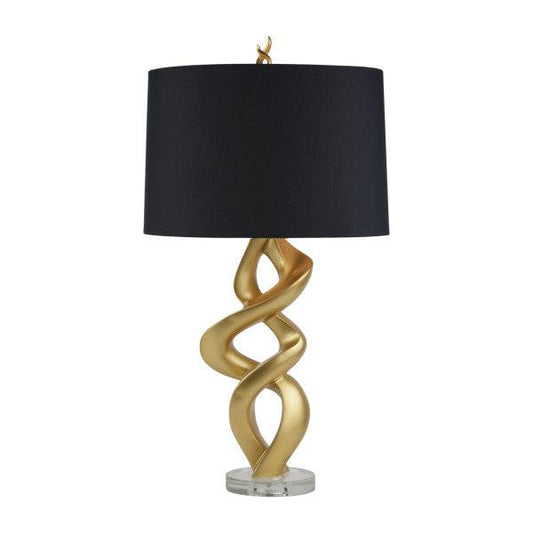 Resin 30" Swirl Table Lamp, Gold - Elite Maison