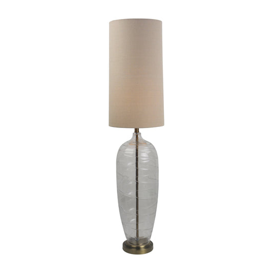 Glass 50" Bottle Table Lamp, Clear - Elite Maison