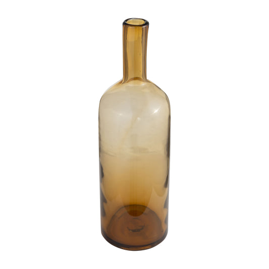 20 Inch Glass Bottle with Stopper Amber - Elite Maison