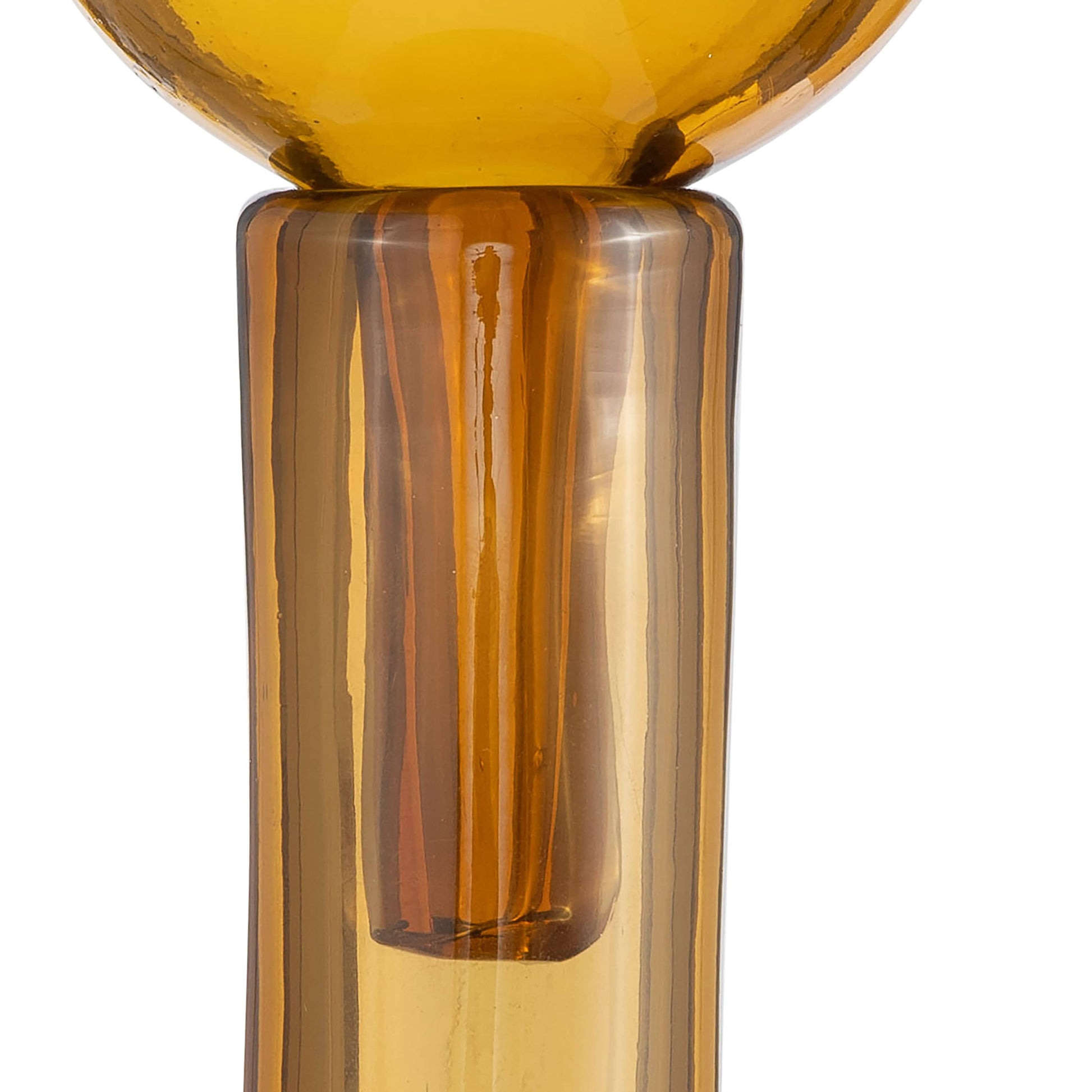 20 Inch Glass Bottle with Stopper Amber - Elite Maison