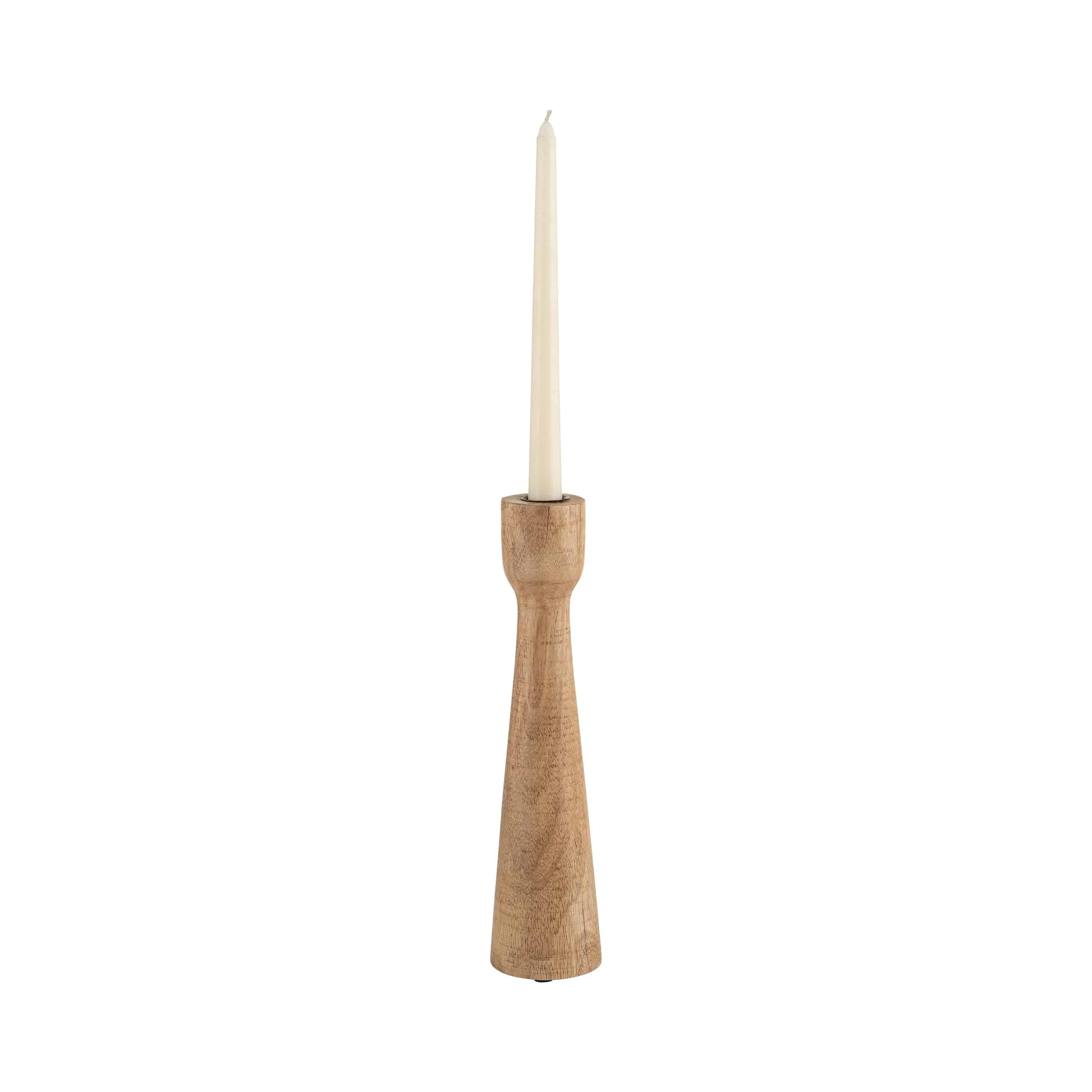 Wood, 12"h Candle Holder, Brown - Elite Maison