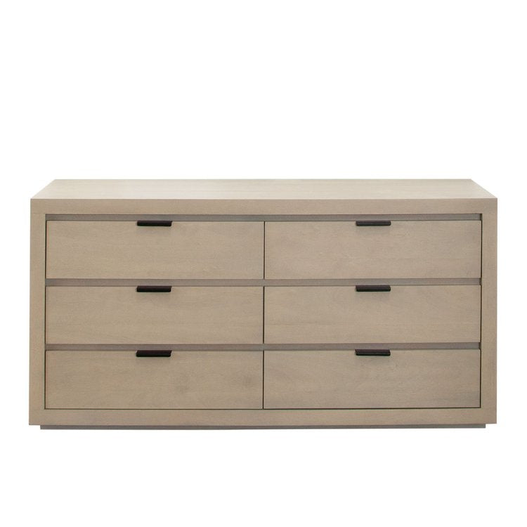 Montpellier 6-Drawer Dresser | Architectural Solid Mango Wood & Natural Grey Wash