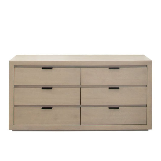 Montpellier 6-Drawer Dresser | Architectural Solid Mango Wood & Natural Grey Wash