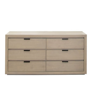 Montpellier 6-Drawer Dresser | Architectural Solid Mango Wood & Natural Grey Wash