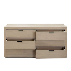Montpellier 6-Drawer Dresser | Architectural Solid Mango Wood & Natural Grey Wash
