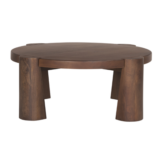 Tammar Round Wood w/ Tapered Legs Coffee Table - Elite Maison