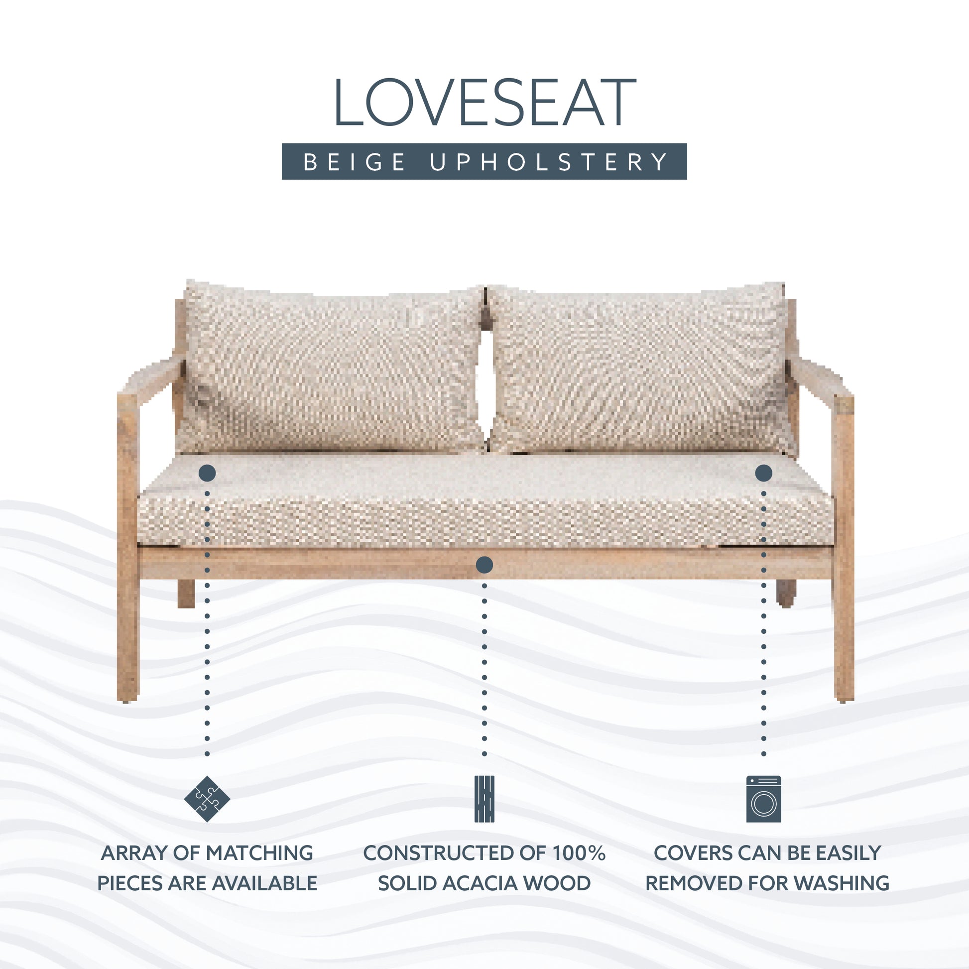 Svana Beige Natural 2 Seater Sofa
