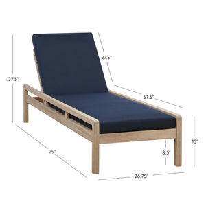 Svana Blue Natural Single Chaise Loungers 2PC