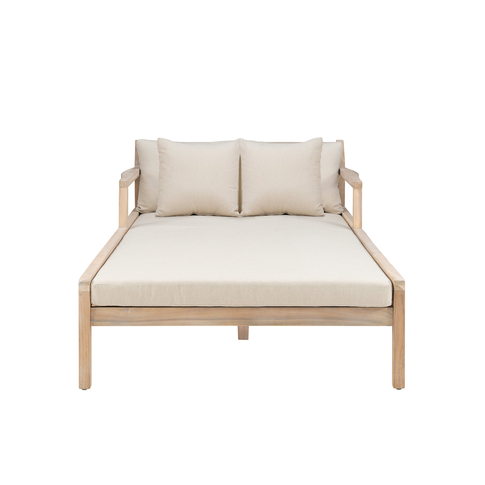 Svana Beige Natural Double Chaise Lounger