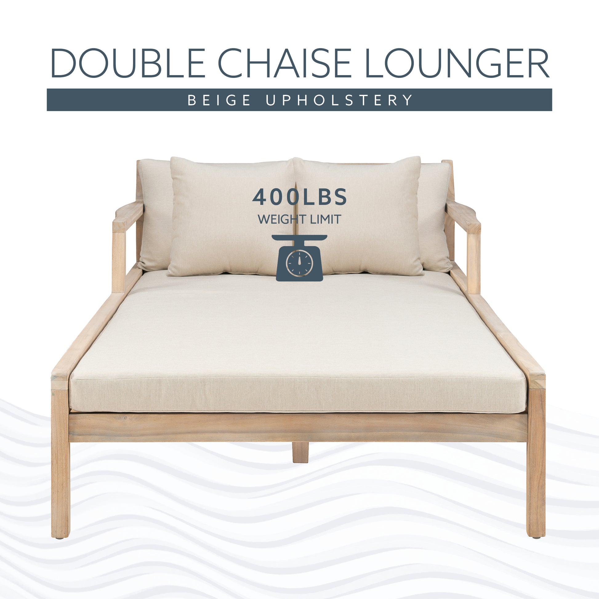 Svana Beige Natural Double Chaise Lounger