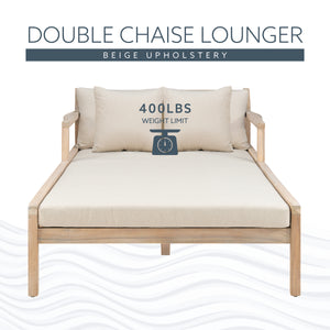 Svana Beige Natural Double Chaise Lounger