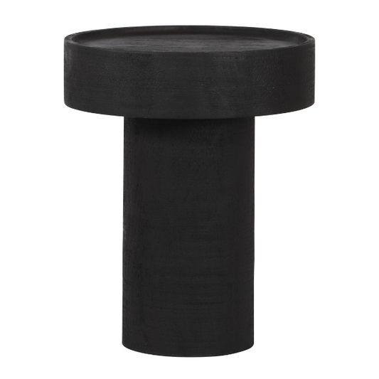 Black Watson side table by Zuo, an accent furniture piece with a sleek modern design and smooth surface.