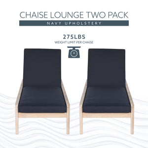 Svana Blue Natural Single Chaise Loungers 2PC