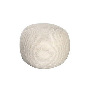 Bourges Wool Round Pouf | Hand-Dyed Natural Fiber Ottoman & Floor Seating