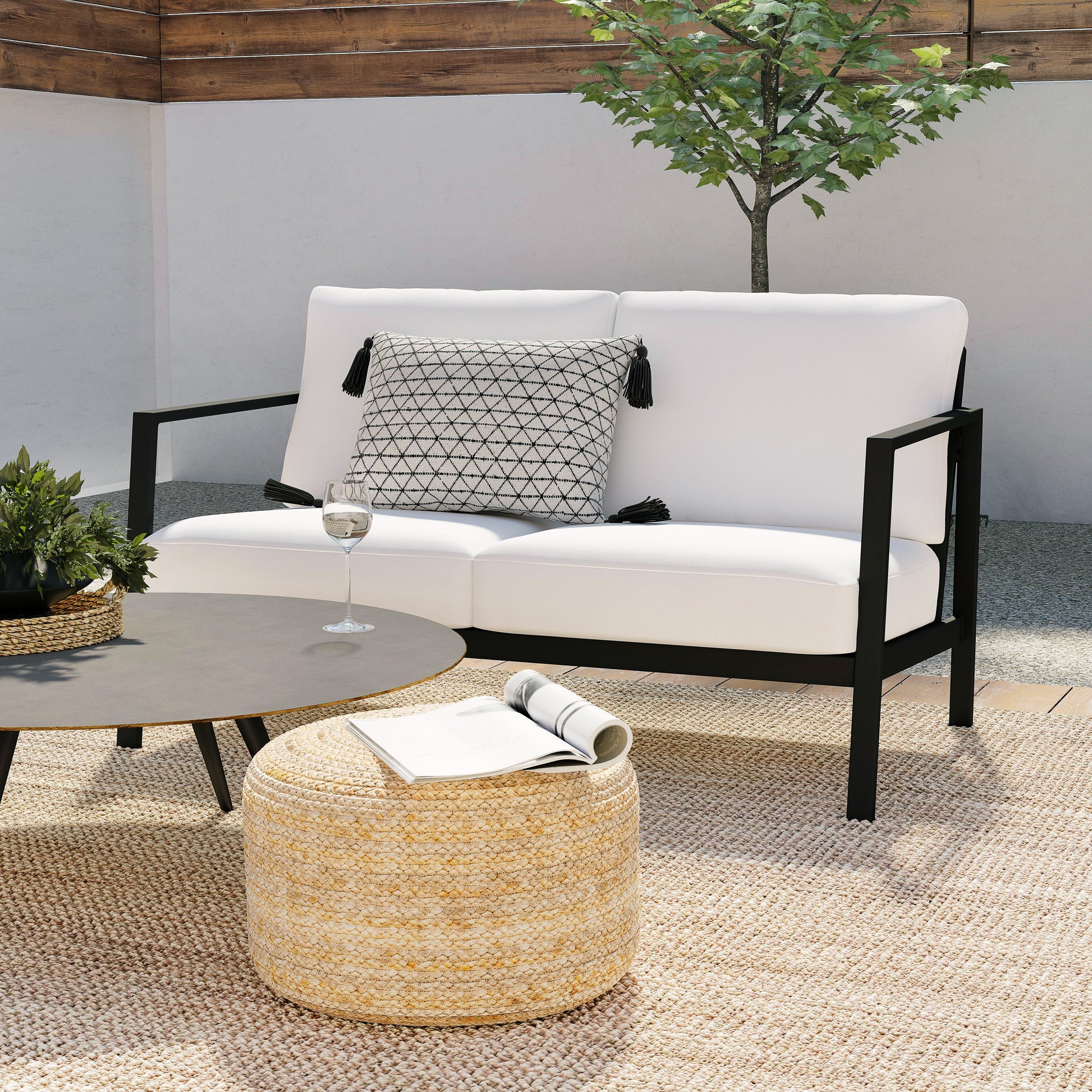 Alora Aluminum Natural Loveseat