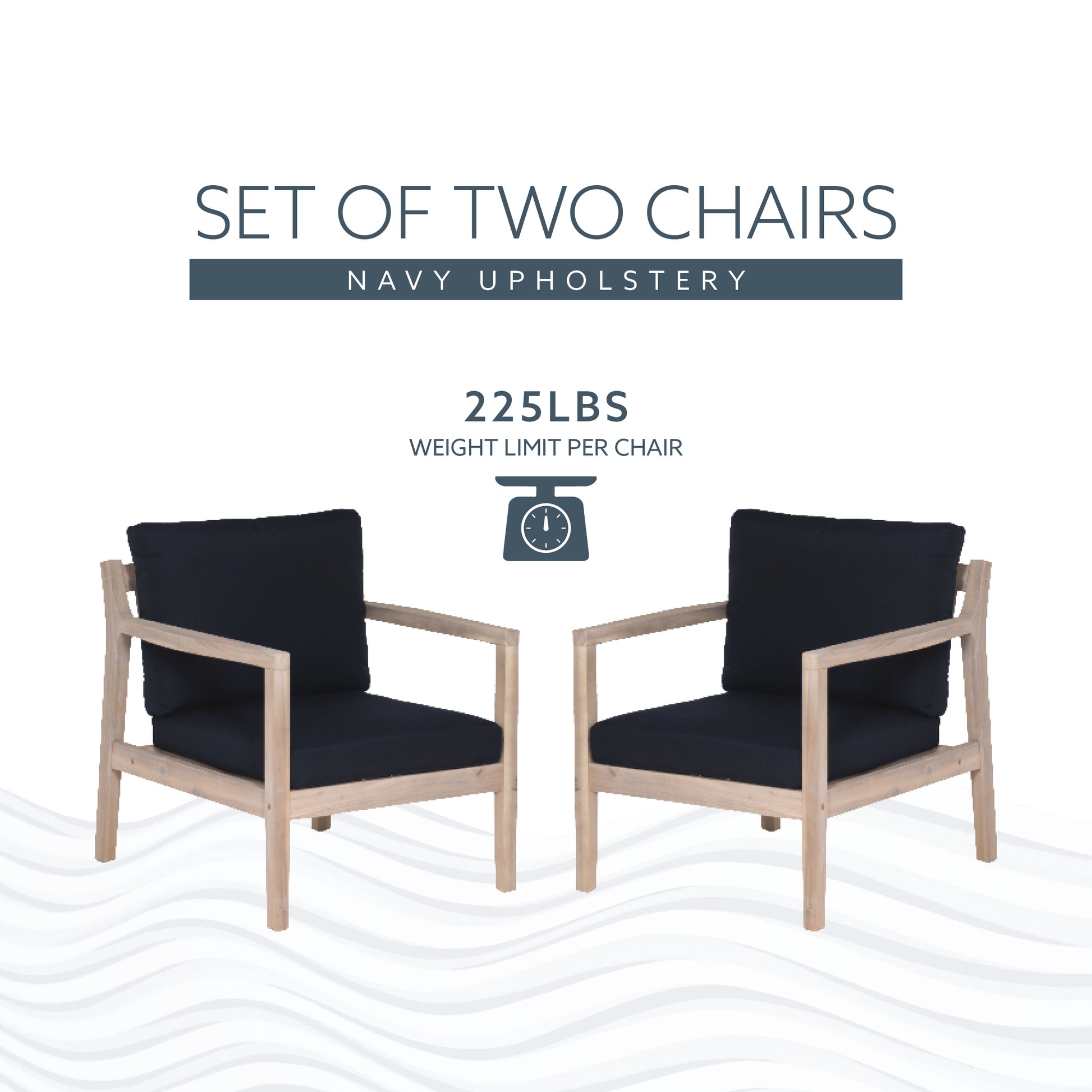 Svana Blue Natural Side Chair 2Pc
