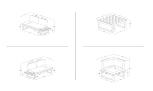 Sea Breeze 4 Pc Loveseats Corner Table Set