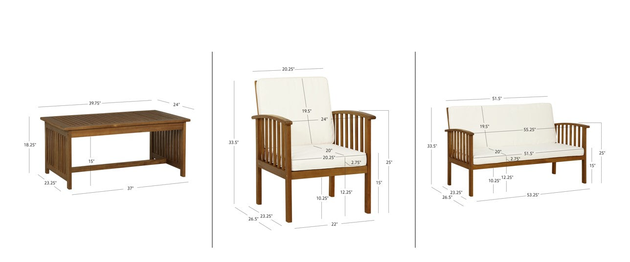Kailani 4Pc Outdoor Chat Set