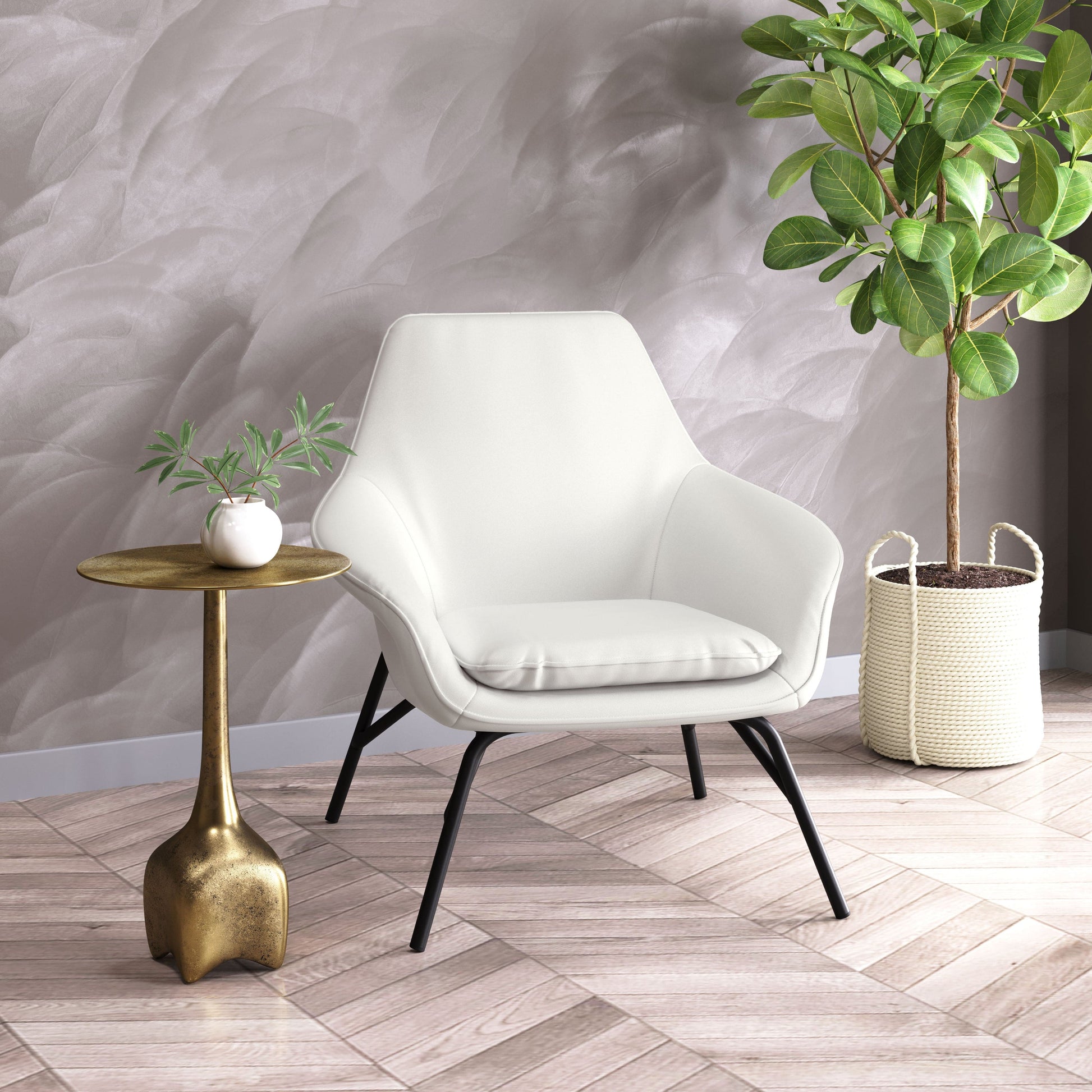 Javier Accent Chair White/Black - Elite Maison