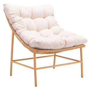 Merilyn Accent Chair Beige & Natural - Elite Maison
