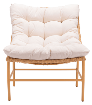 Merilyn Accent Chair Beige & Natural - Elite Maison