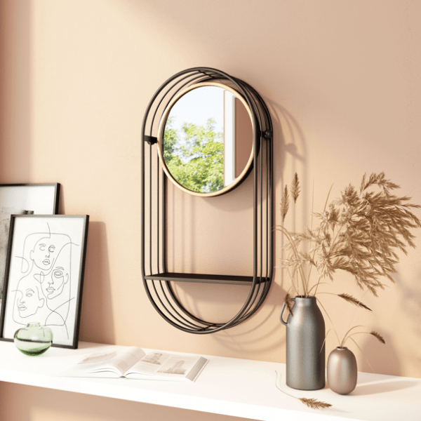 Saroni Mirror Shelf Gray - Elite Maison